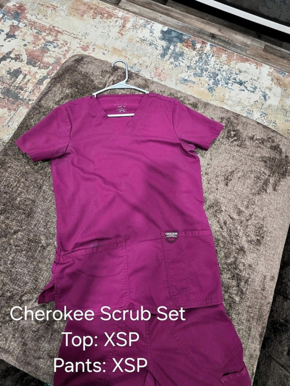 Cherokee Scrub Set Short Sleeve Pink Size XS Like New